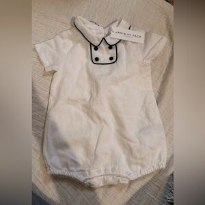 Janie and Jack Cream Romper with Accents